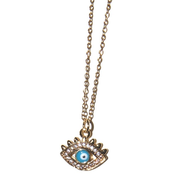 *New* 18K Gold Plated Evil Eye Cubic Zirconia Pendant Necklace Fine Jewelry 🧿 - Picture 4 of 11